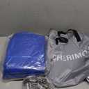 CHERIMOR Inflatable Toddler Travel Bed with Safety Bumpers & 2 Mins Auto Inflation Pump, Portable Toddler Kids Air Mattress with Carry Bag for Home Grandma's Sleepovers Travel Camping, 330lbs Support (Blue)