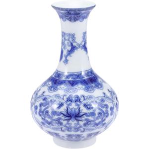 Veemoon Small Blue and White Vase Chinese Porcelain Vase Chinoiserie Table Decoration Decorative Ceramic Flower Arrangement Container Oriental Art for Home Office Centerpiece Table Decor (5 INCH)