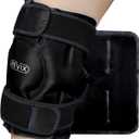 REVIX Ice Wrap for Knee Discomfort, Reusable Knee Ice Pack Wrap with Cold Compress Therapy for Muscle Ache, Promotes Post-Workout Recovery, Soft Plush Lining, Black