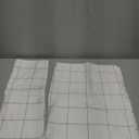 JELLYMONI 100% Natural Cotton Plaid Standard Pillowcases Set, 2 Pack White with Black Grid Geometric Pattern Printed Pillow Covers with Envelope Closure(Pillows are not Included) (0603)