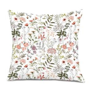 Nature Wild Floral Botanical Pillow Covers 18x18, Flower Room Decor, Rustic Cottagecore Wildflower Plants Decorative Throw Pillow Covers for Bedroom Living Room Home Office