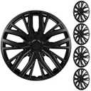 XLAVTIY 15 Inch Universal Hubcaps Wheel Covers, Snap-On Wheel Rim Covers for Cars and SUVs, Compatible with Most Steel Wheels, Set of 4 (Black)
