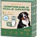Dog Diapers Male,50 Count X-Large Adjustable Male Dog Diapers Disposable, Dog Belly Bands for Doggie & Puppy, Male Dog Wraps, Super Absorbent & Wetness Indicator
