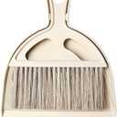 Mini Broom and Small Dustpan Brush - Hand Broom and Dustpan Set, Mini Dust pan and Brush Set, Small Dust pan for Cat Litter, Kitchen, Tables, Countertops, Cars, etc. (Rice)