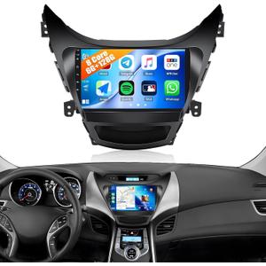 8Core 6G+128G Car Stereo for Hyundai Elantra 2011 2012 2013 with Wireless Carplay Android Auto, 9 Inch IPS Touchscreen Car Player, 59UI Bluetooth 5.0 GPS WiFi FM/RDS DSP SWC Backup Camera