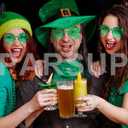 20 Pairs St. Patricks Day Glasses, Irish Green Four Leaf Shamrock Glasses Eyeglasses for Saint Patricks Day Party Props Favors, Saint Paddy Day Accessories