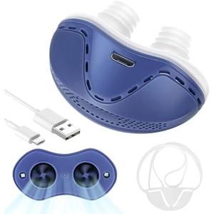 Anti Snore Device,Stop Snoring Reduction,Electric Anti Snoring Devices,Adjustable Airflow Snoring Solution Aids for Men & Women(Blue)