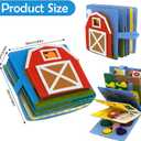 Montessori Busy Book , Felt Quiet Book for Baby, Preschool Early Learning Educational Toys for Kids Age 3 4 5 6 Years, Develops Fine Motor Skills,Toddlers Activities Toy for Airplane Car Travel (Blue-farm)