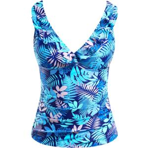 Yonique Women's Tankini Top Only Tummy Control Bathing Suit Top Ruffle Swimsuit Top V Neck Swim Tank Top No Bottom (Medium)