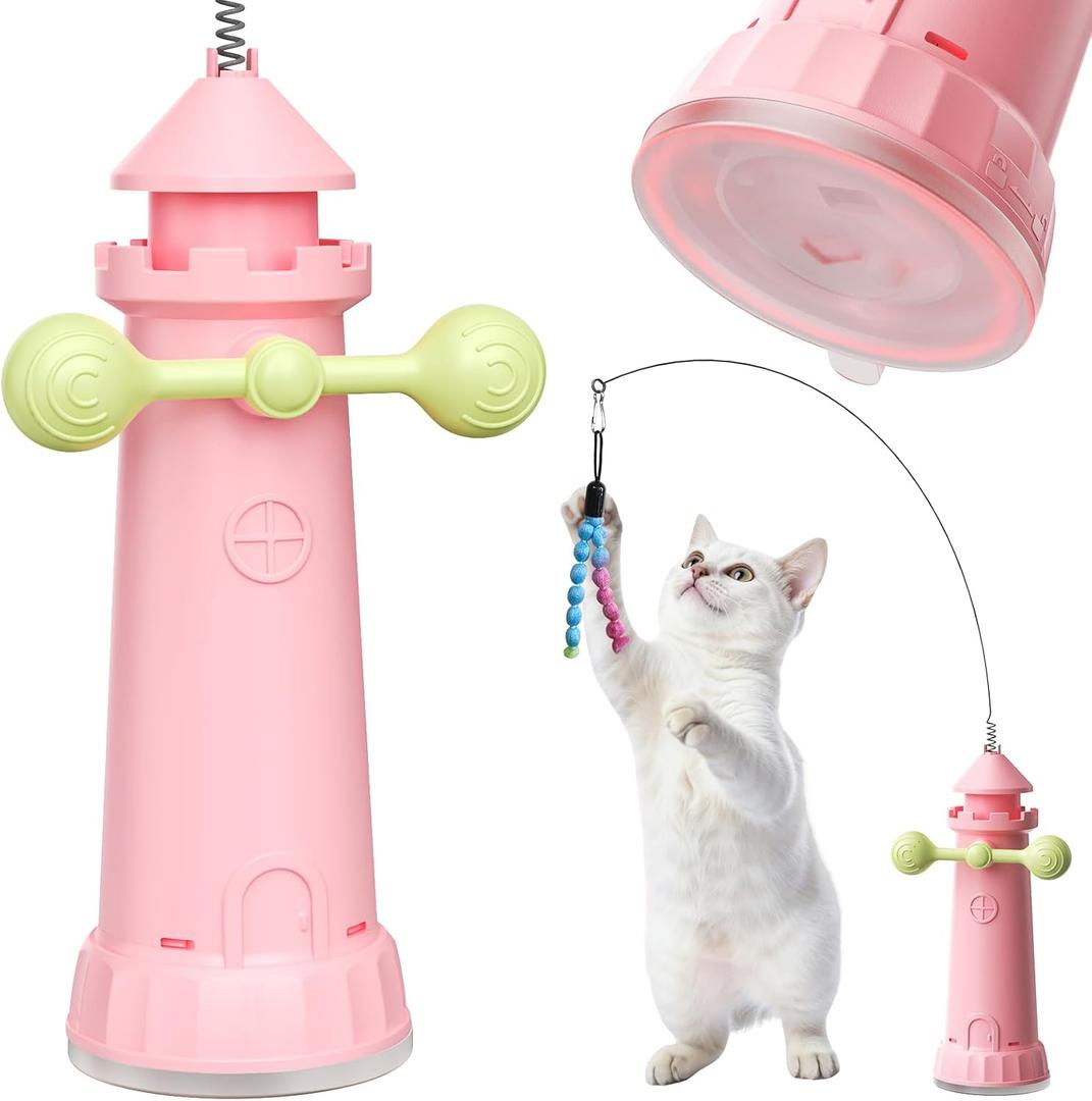 Sedioso Interactive Cat Toy, Suction Cup Cat Wand Toy with 2 Play Modes, Self-Play Enrichment Cat Toy, Indoor Boredom Relief & Exercise for Cats