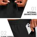 MIER Mens Running Shorts with 5 Inch Inseam, Quick Dry Athletic Shorts for Gym Workout Exercise Training, 3 Zipper Pockets (Black, XL)