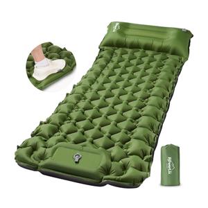 POWERLIX Camping Sleeping Pad with Built in Pillow, Ultralight Camping Mattress Airpad for Outdoor Backpacking Hiking Travelling, Compact Self Inflating Camping Mat, Foot Pump to Inflate