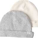 Little Planet by Carter's Unisex-Baby 2-Pack Caps Made with Organic Cotton (3-9 Months, Sweet Cream, Heather Grey)