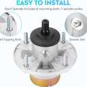 2 Pack Mower Spindle Assembly AM144608 Replace for John Deere X350 X330 X370 Z525E Z335E Z345R S240, Z335E Ztrak, Z335M Ztrak, Z345M Ztrak, Z345R Ztrak