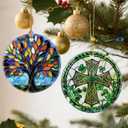 St. Patrick's Day Celtic Cross Christmas Ornaments: Christmas Tree Ornaments, Irish Holiday Decor, Stocking Stuffers, Christian Gifts, Religious Gifts, Cross Gift & Irish Shamrock Gift