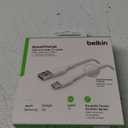 Belkin BoostCharge Braided USB-C to USB-A Cable (2M/6.6ft) for iPhone 16, iPhone 16 Pro, Samsung Galaxy S25, S24, Pixel 9, iPad Pro, Nintendo Switch 2, Carplay & More - White