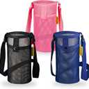 Water Bottle Holder with Strap, Premium Water Bottle Carrier with Strap Easy Clean, Light Water Bottle Carrier Bag, Water Bottle Holder with Pocket for Hiking, Walking, Travel