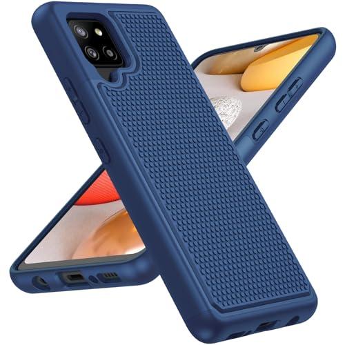 BNIUT for Samsung Galaxy A42 5G Case: Dual Layer Protective Heavy Duty Cell Phone Cover Shockproof Rugged with Non Slip Textured Back - Military Protection Bumper Tough - 6.6inch (Navy Blue)