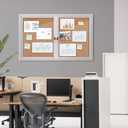 Mifuro 48"x30" Enclosed Bulletin Board, Outdoor Lockable Weather-Resistant Aluminum Cork Noticeboard for School & Office, Silver Frame w/Cork