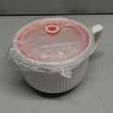 Oversized Soup Bowl with Handle, 38oz Microwave Ramen Bowl with Lid, Jumbo Soup Mug for Ramen, Noodle, Cereals, Soup Container with Lid, Dishwasher Safe - (White)