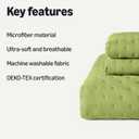 Amazon Basics Brushed Microfiber Quilt Set, Extra Soft with Natural Texture, 3-Piece, Queen/Full, Green
