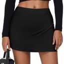 Women's Cheetah Mini Skort Leopard Print High Waisted Elastic Bodycon Club Y2K Skirt with Shorts, M