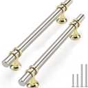 Rergy 10 Pack 5 Inch Brushed Nickel Cabinet Pulls,Brushed Nickel and Gold Cabinet Pulls,Heavy-Duty Kitchen Cabinet Handles,Rust-Resistant Zinc Alloy Drawer Handles for Cupboard,Closet,Bathroom