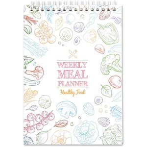 2 x icceemee Tear-Off Meal Planner & Grocery List Pad - 54 Sheets with Bonus Stickers for Refrigerator or Wall (Ideal for Homemakers & Weight Management) (White)