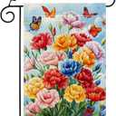 Spring Summer Carnations Garden Flag 12x18 Inch Double Sided, Colorful Welcome Yard Decor, Farmhouse Outdoor Flag for Lawn Patio Porch