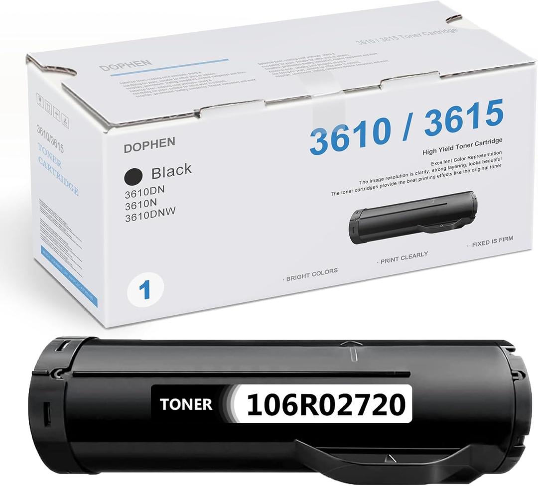 Phaser 3610 / Workcentre 3615 Black Toner Cartridge 1Pack - 106R02720 Toner Cartridge Replacement for Xerox Phaser 3610 Workcentre 3615 Printer