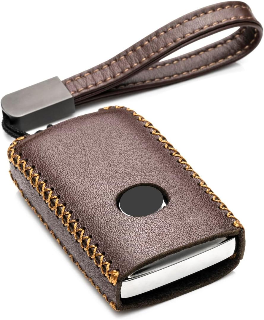 Vitodeco Leather Remote Key Case Cover Protector Comaptible with Mazda 3, Mazda 6, CX-5, CX-50, CX-3, CX-30, CX-9, CX-90, CX-70, 4-Button, Brown