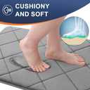 OLANLY Memory Foam Toilet Rugs U-Shaped 24x20, Ultra Soft and Absorbent Bathroom Rugs, Machine Washable Quick Dry, Comfortable Bathroom Contour Bath Mats for Toilet Base, Grey