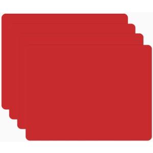 Silicone Placemats, Food-Grade Non-Slip Waterproof, Dining, Stain Resistant, Countertop Protector, Kitchen Counter Mat, Heat Resistant, Baking mat Dishwasher Safe (15.7x11.8Inch-4pack, Red)