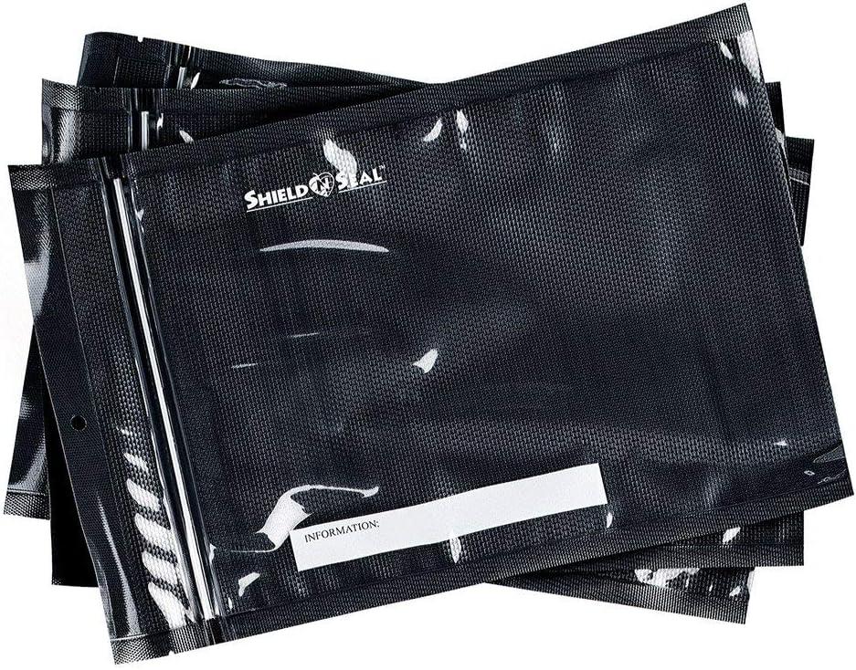 ShieldNSeal Vacuum Seal Bags (Black and Clear Zipper Bags, 5" x 8")