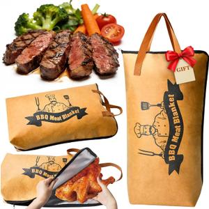 Fathers Day Dad Gifts for Men Husband from Daughter Son Wife, 21in BBQ Thermal Blanket for Resting Meat, Reusable Non-Stick Barbecue Tool Sets for Outdoor Camping Picnic, Grilling Accessories for Men