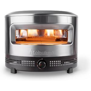Solo Stove Pi Prime Pizza Oven Outdoor - Gas Pizza Oven Propane - Portable with Cordierite Stone Cooking Surface - Demi-Dome Design - Wide-Mouthed Opening - Stainless Steel