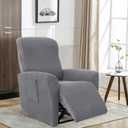 FUANGUI Recliner Chair Covers 4-Pieces Small Recliner Cover for Recliner Chair, Non Slip Covers Washable Lazy Boy Recliner Slipcovers/Furniture Protector for Kids, Dog, Living Room, 03