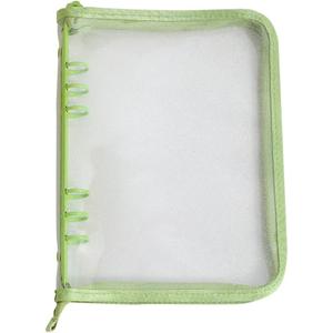 A5 6 Ring Binder Cover Notebook Shell Protector Planner Loose Leaf Covers Refillable Pages Notebook Cover with Zipper for Cash Budget Green