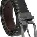 Steve Madden Men's Reversible Men's Dress Casual Every Day Leather Belt (38, Black/Brown (Double Stitch))