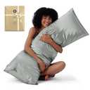 Bedsure Satin Body Pillow Pillowcase - Similar to Silk Body Pillow Cover Case with Envelope Closure, Cooling and Silky Long Pillowcase for Hair and Skin,Grey,20x54 Inches