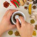 HIC Kitchen Mortar and Pestle Set, Fine Porcelain, Set of 3 Sizes, Spice Herb Grinder, Pill Crusher, Nut Butter Maker