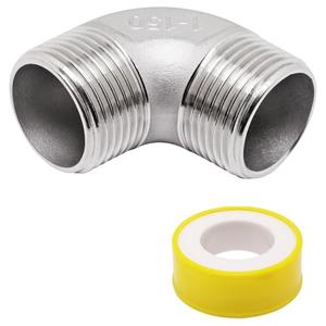 S SYDIEN 1" x 1" NPT 90 Degree Elbow 304 Stainless Steel Pipe Fittings Male Threaded Coupler, 2 Pack