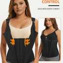 MAGICFAJAOS Waist Trainer Corset for Women Belly Fat Tummy Control Sport Workout Body Shaper Vest for Women Postpartum (Black, L)