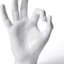 Finger Sculpture Statue Modern Decor Arts Hand Gesture Gifts Polyresin White 11 inch