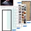 QUTREY 20 Opening 4x6 Collage Picture Frame Set of 2, 18.1x41.3 inches Black Multiple Frames Display 4 by 6 inch Photos with Mat for Wall Hanging