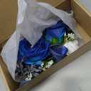 Fnize Corsage and Boutonniere Set for Prom Homecoming Graduation Wedding, Silk Wrist Corsages for Women and Boutonniere for Men with Faux Rose Artificial Peony (Royal Blue)