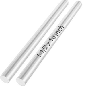 2PCS Aluminum Rod 1-1/2 inch, 6061 Solid, 16" Long Aluminums Bars