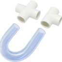 Condensate U Trap PVC Standard 3/4 Inch Connector Pipe Fitting with Cleaning Brush for HVAC Drain System