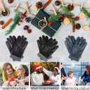 Winter Warm Genuine Leather Gloves, Cashmere Lined Driving Motorcycle Gloves for Men (Black, S)