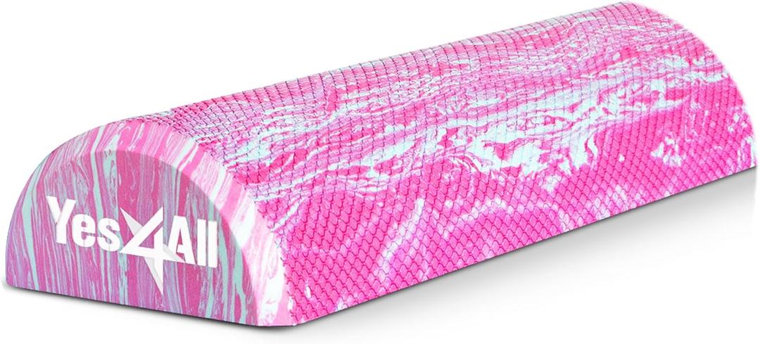 Yes4All EVA Firm Foam Roller for Stretching, Half Yoga Back Roller for Muscle Massage for Pilates, Yoga, Balance & Core Exercises - 12/36 inches
